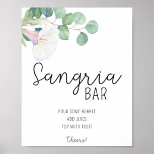 Calla und Eukalyptus - Sangria-Bar-Plakat Poster
