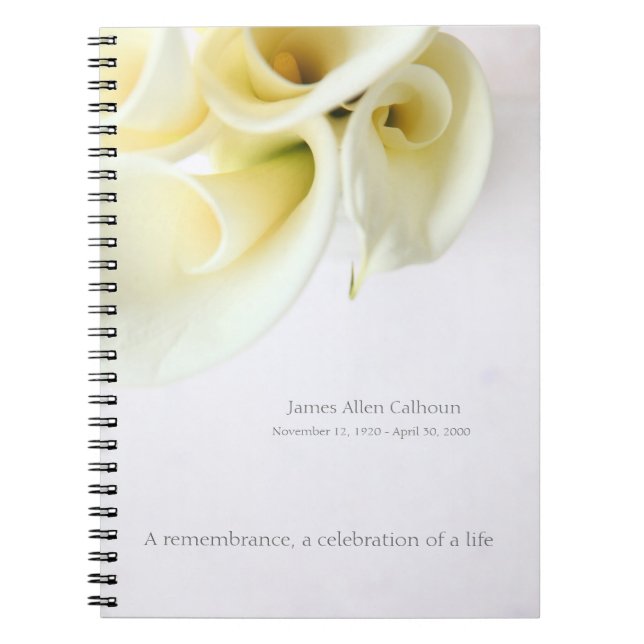 Callalilien mit Textraum Notizblock (Vorderseite)