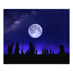 Callanish Steine unter dem Supermoon Fotodruck