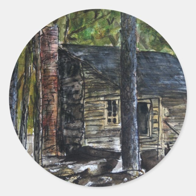 Callaway Gardens Log Kabine Runder Aufkleber (Vorderseite)