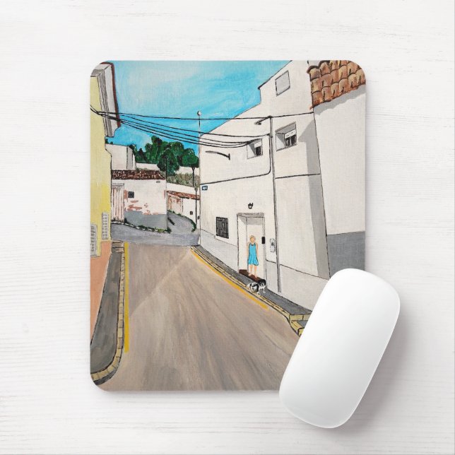 Calle Cabanilles Gemälde von Alfred Fox Mousepad (Mit Mouse)