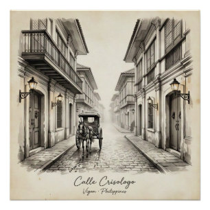 Calle Crisologo Vigan Heritage-Straßen-Wandkunst Poster