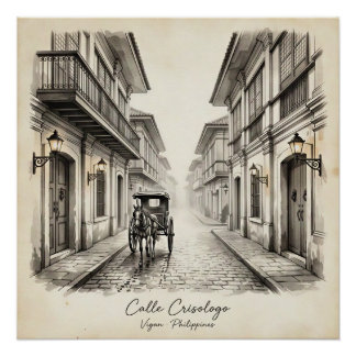 Calle Crisologo Vigan Heritage Street Wall Art Poster