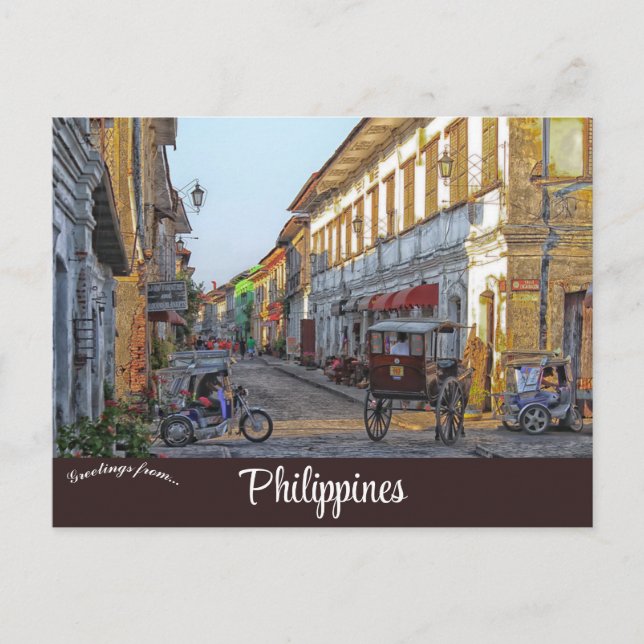 Calle Crisologo Vigan Philippines Postkarte (Vorderseite)