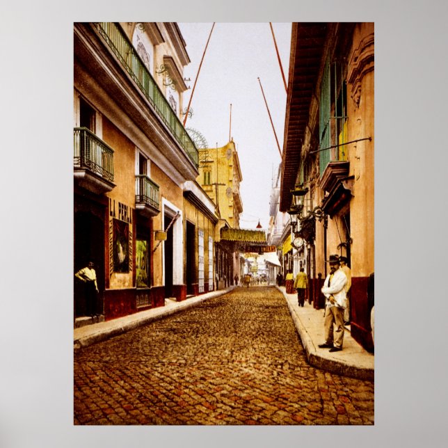 Calle de Habana Havana Kuba Poster (Vorne)