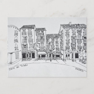 Calle de Toledo Einkaufsstraße, Madrid, Spanien Postkarte