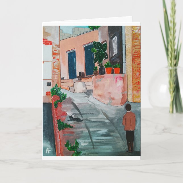 Calle del San Miguel Malerei von Alfred Fox Karte (Vorderseite)