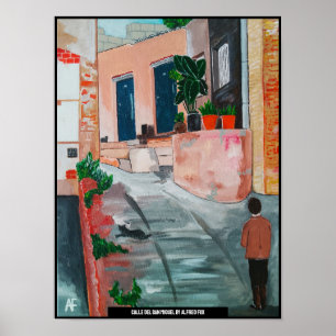 Calle del San Miguel Malerei von Alfred Fox Poster