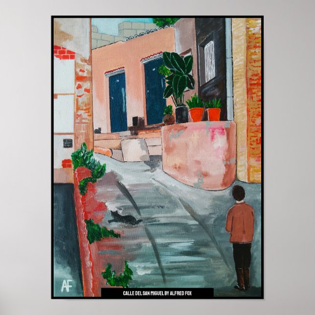 Calle del San Miguel Malerei von Alfred Fox Poster (Vorne)