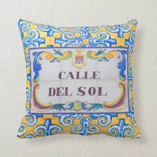 Calle del Sol Street of the Sun Mediterranean Tile Kissen