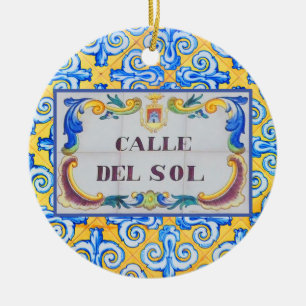 Calle Del Sol Street of the Sun Spanish Tiles Keramik Ornament