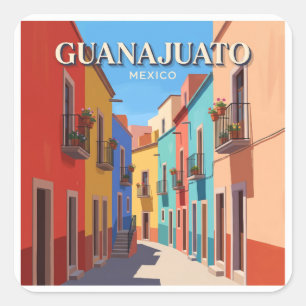 Callejón de los Suspiros Guanajuato Mexiko Quadratischer Aufkleber