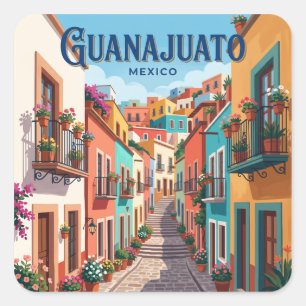 Callejón del Beso Guanajuato Mexiko Quadratischer Aufkleber
