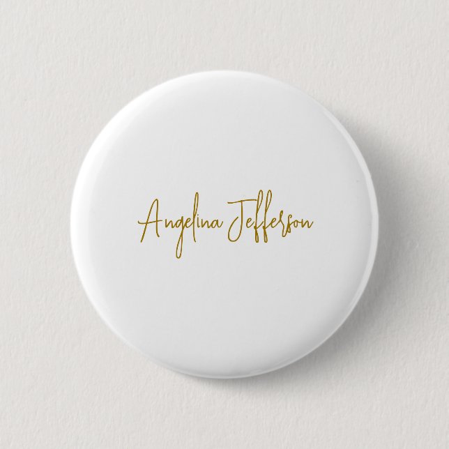 Calligrafie Beruflich Elegance Gold Color Button (Vorderseite)