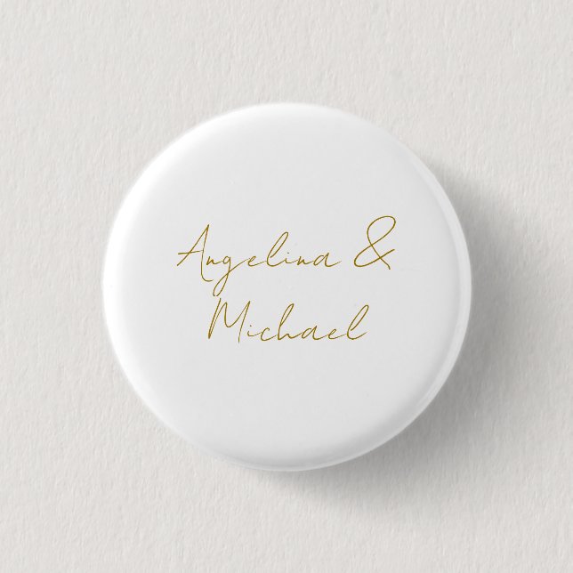 Calligrafie Beruflich Elegance Gold Color Button (Vorderseite)
