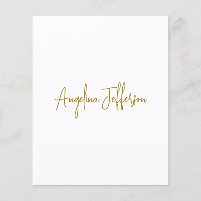 Calligrafie Beruflich Elegance Gold Color Flyer (Vorne)