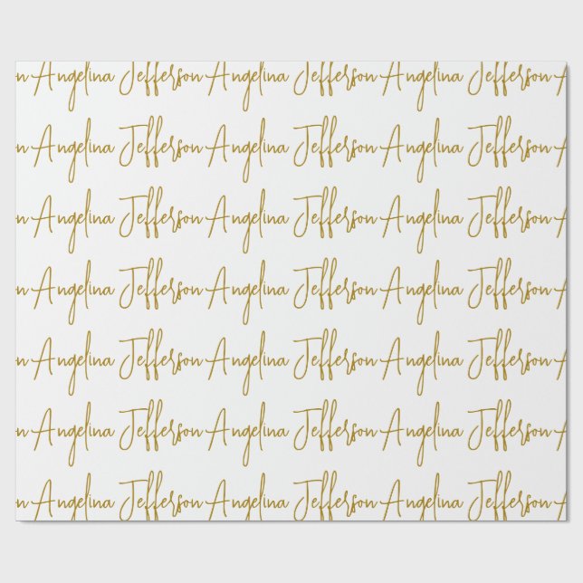 Calligrafie Beruflich Elegance Gold Color Geschenkpapier (Flach)