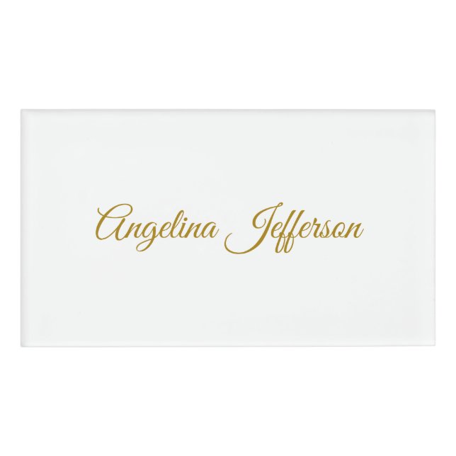 Calligrafie Beruflich Elegance Gold Color Namenschild (Vorderseite)