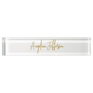 Calligrafie Beruflich Elegance Gold Color Namensplakette