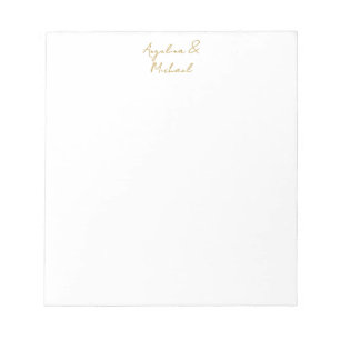 Calligrafie Beruflich Elegance Gold Color Notizblock
