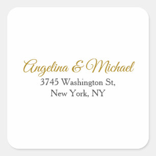 Calligrafie Beruflich Elegance Gold Color Quadratischer Aufkleber