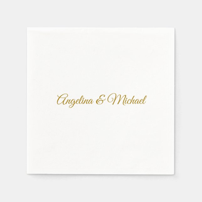 Calligrafie Beruflich Elegance Gold Color Serviette (Vorderseite)
