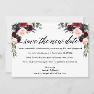 Calligrafie-Blume Rette die neue Datumskarte Save The Date