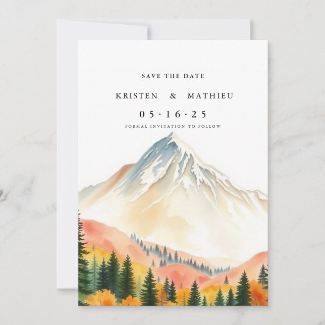 Calligrafie Digital Mountain Save The Date (Vorderseite)