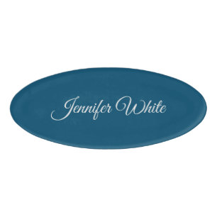 Calligrafie Elegance Blue Namenschild