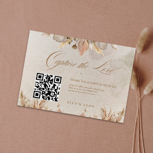 Calligrafie Fall Boho Capture Die Liebe QR-Code Begleitkarte