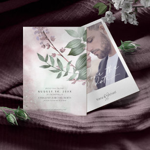 Calligrafie Floral Mauve ID771 Save The Date