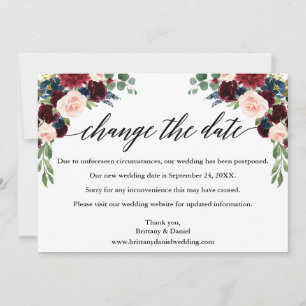 Calligrafie Floral New Wedding Date Card Save The Date