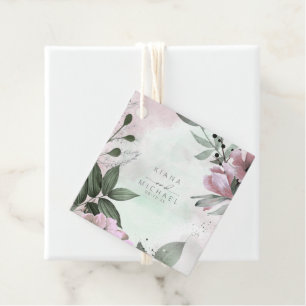 Calligrafie Floral Wedding Mauve ID771 Geschenkanhänger