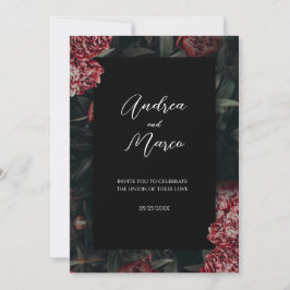 Calligrafie florale gotische Hochzeitseinladung Einladung