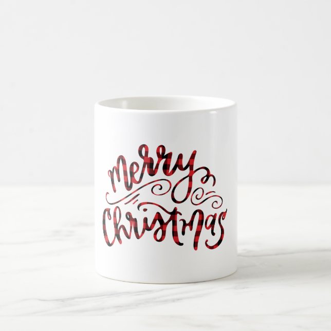 Calligrafie Frohe Weihnachtsfeier Tasse (Mittel)