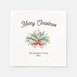 Calligrafie Frory Christmas Family Greenery Serviette
