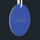 Calligrafie Gold Color Deep Royal Individuelle Nam Ornament<br><div class="desc">Wenn Sie ein einfaches,  lesbares und minimalistisches Design suchen,  dann ist dies für Sie.</div>