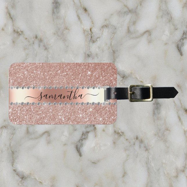 Calligrafie Handgeschriebene Diamond Rose Gold Gli Gepäckanhänger (Von Creator hochgeladen)