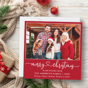 Calligrafie Herz Skript Weihnachtsplatz Rot Feiertagskarte