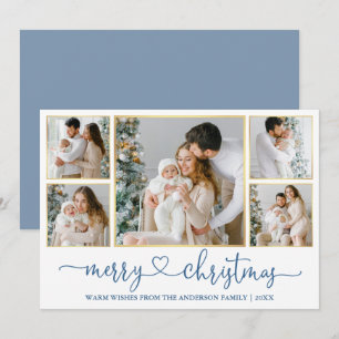 Calligrafie Herz Weihnachten Gold Dusty Blue Foto