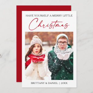 Calligrafie Red Ink Pen Minimalistisches Foto Weih Feiertagskarte