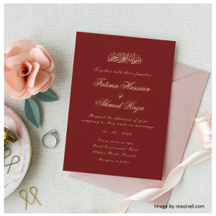 Calligrafie Rot-Islamische Hochzeit Einladung