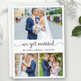 Calligrafie Rotes Herz 3 Fotos Wir Got Verheiratet Ankündigung