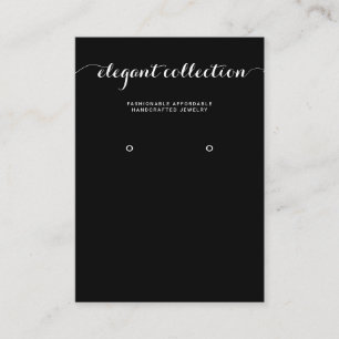 Calligrafie Schwarz-weiß Earring Display Visitenkarte