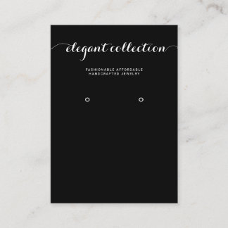 Calligrafie Schwarz-weiß Earring Display Visitenkarte