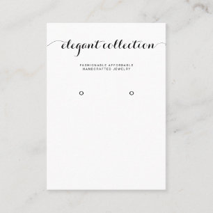 Calligrafie Schwarz-weiß Earring Display Visitenkarte
