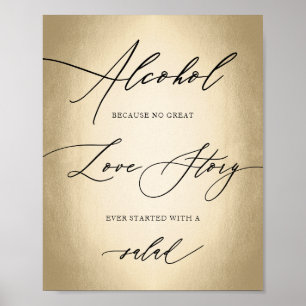 Calligrafie Script Alcohol Liebe Story Wedding Sig Poster