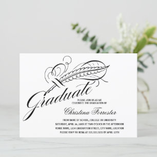 Calligrafie Script Feather Quill Abschluss Einladung