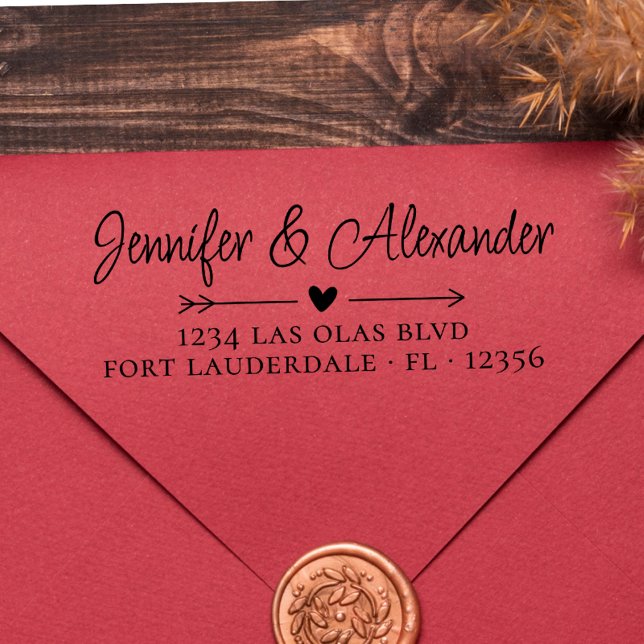 Calligrafie Script Wedding Rücksendeadresse Modern Permastempel (Von Creator hochgeladen)