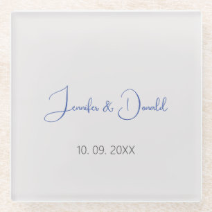 Calligrafie trendy klassische Drehbuch schlicht Pe Glasuntersetzer